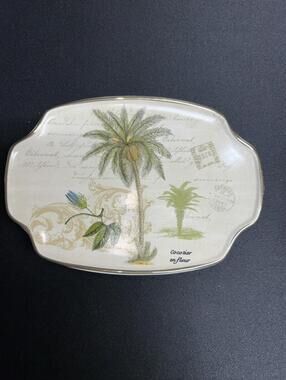 Avanti Colony Palm Tree Textured Ceramic Soap Dish, NWT